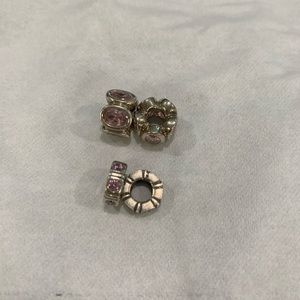 Pandora Charms -with Pink stone cz stones
